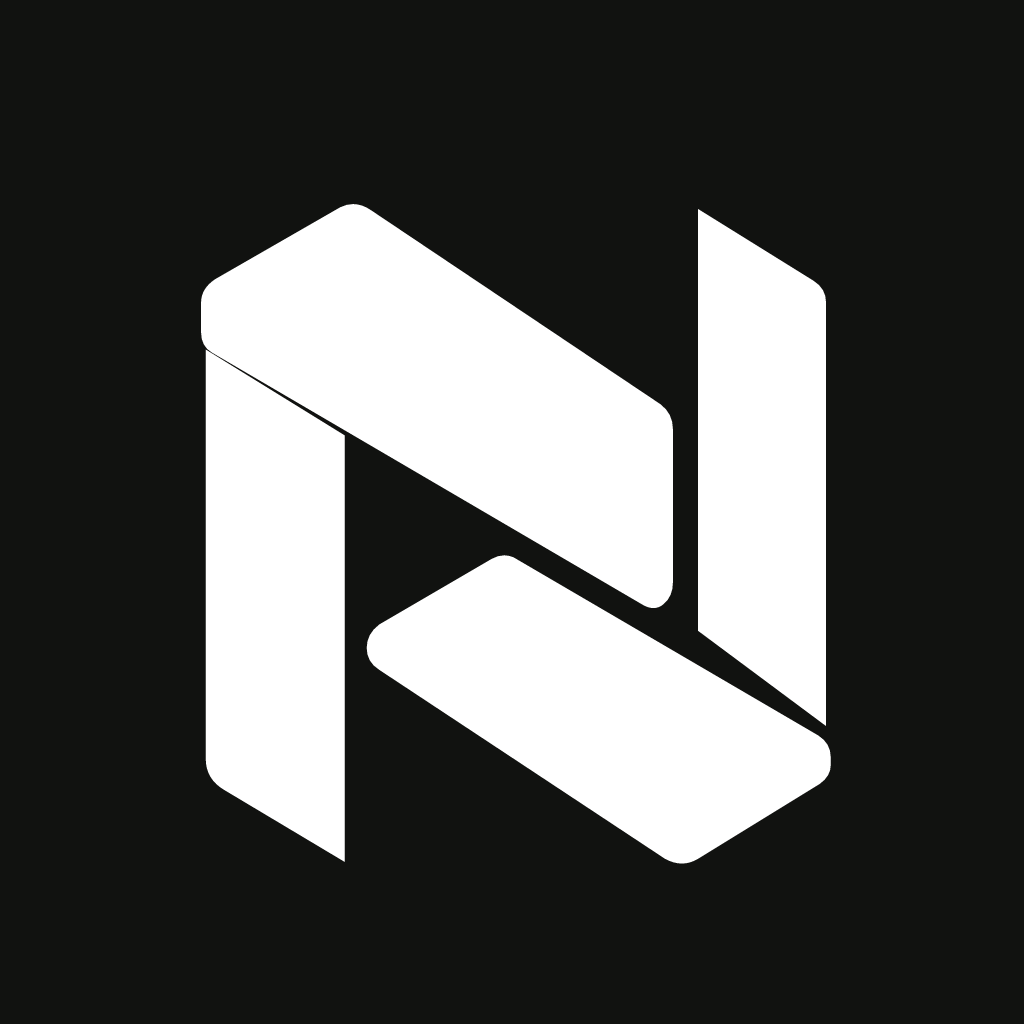 Dark Noema app icon with white Fold mark on Noema ink